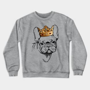 French Bulldog King Queen Wearing Crown Crewneck Sweatshirt